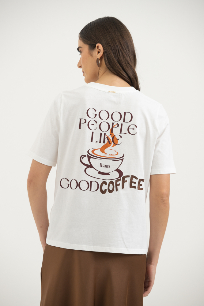 9038365 - Camiseta Good People Like Good Coffee OFF-WHITE 9038365 - Camiseta Good People Like Good Coffee OFF-WHITE