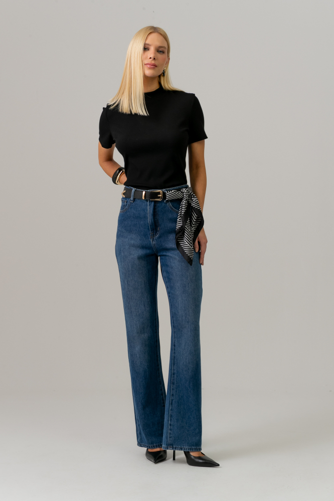 9038368 - Blusa Malha Canelada Vazados E Botões Traseiros PRETO