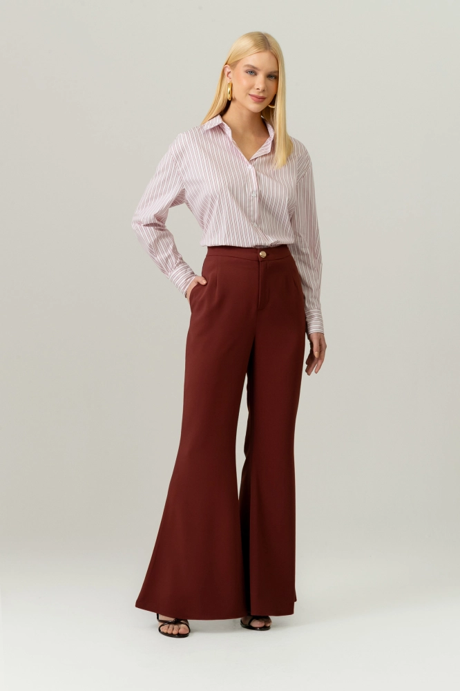 9038380 - Calça Alfaiataria Flare FERRUGEM 9038380 - Calça Alfaiataria Flare FERRUGEM - Imagem 1