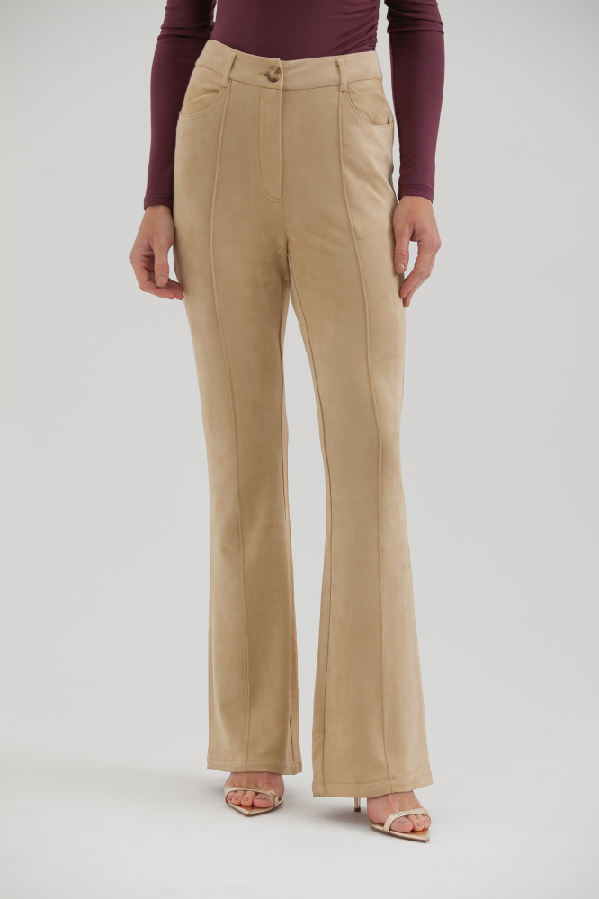 9038382 - Calça Flare Suede AREIA