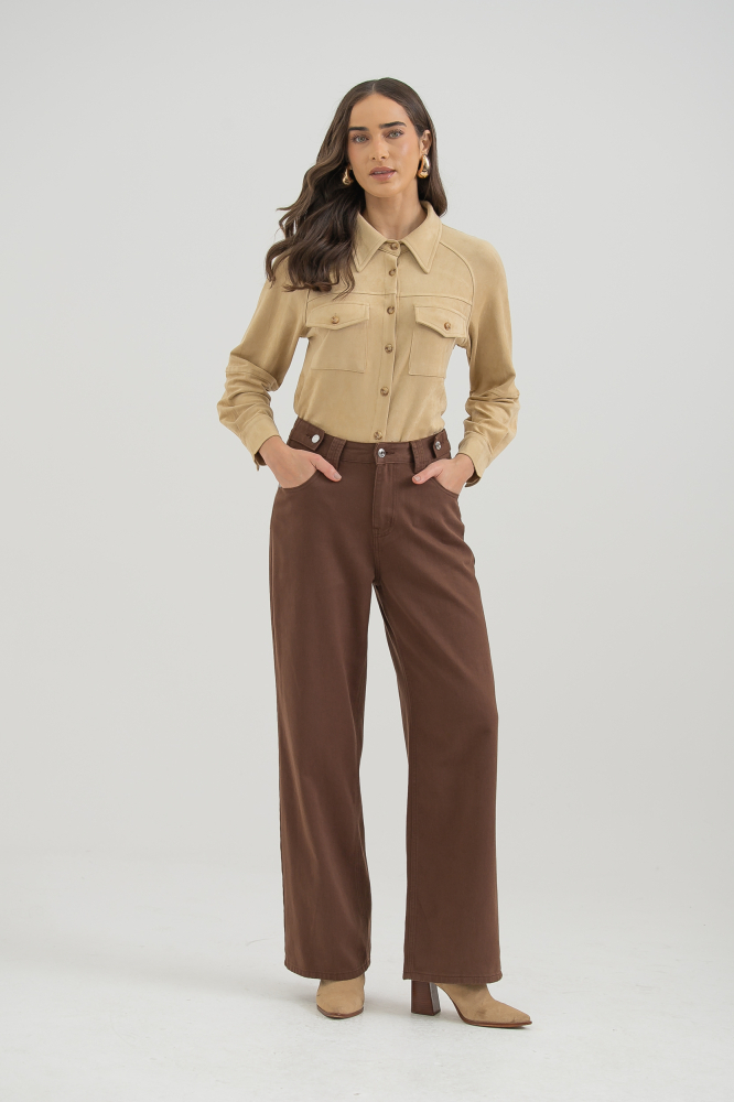 9038383 - Camisa Manga Longa Em Suede AREIA 9038383 - Camisa Manga Longa Em Suede AREIA