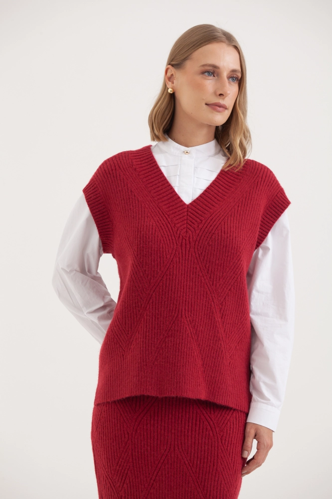 9038386 - Blusa Tricot Canelada Ombro Caído VINHO 9038386 - Blusa Tricot Canelada Ombro Caído VINHO - Imagem 2