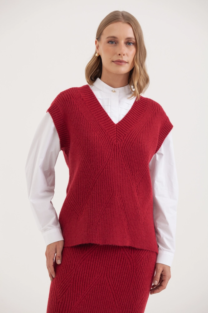 9038386 - Blusa Tricot Canelada Ombro Caído VINHO 9038386 - Blusa Tricot Canelada Ombro Caído VINHO - Imagem 1