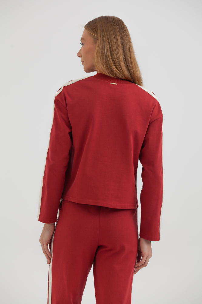 9038403 - Blusa Moletom Manga longa  VERMELHO