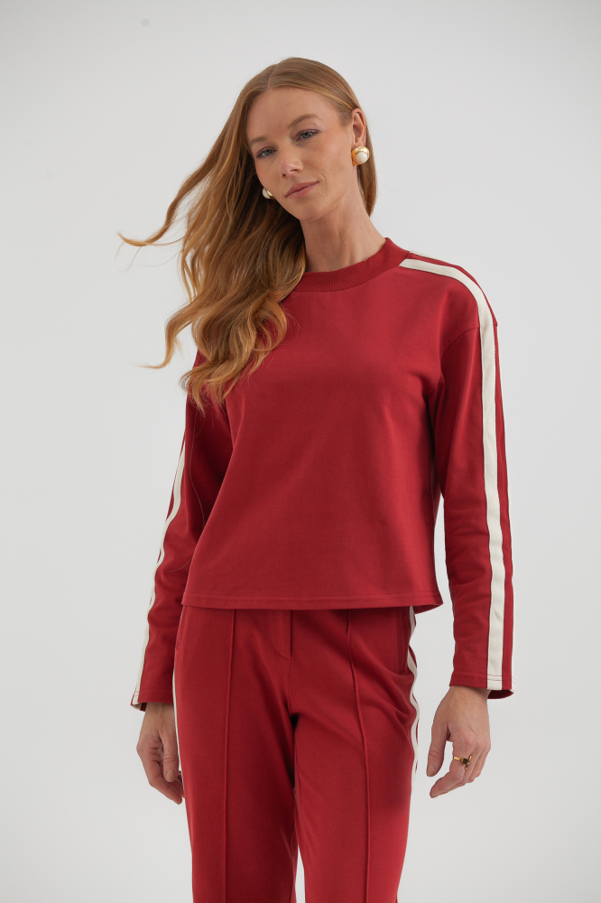 9038403 - Blusa Moletom Manga longa  VERMELHO