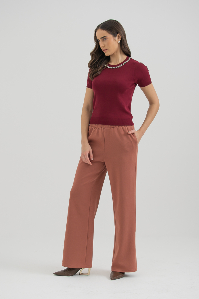 9038404 - Calça Moletom Fendas Laterais FERRUGEM 9038404 - Calça Moletom Fendas Laterais FERRUGEM