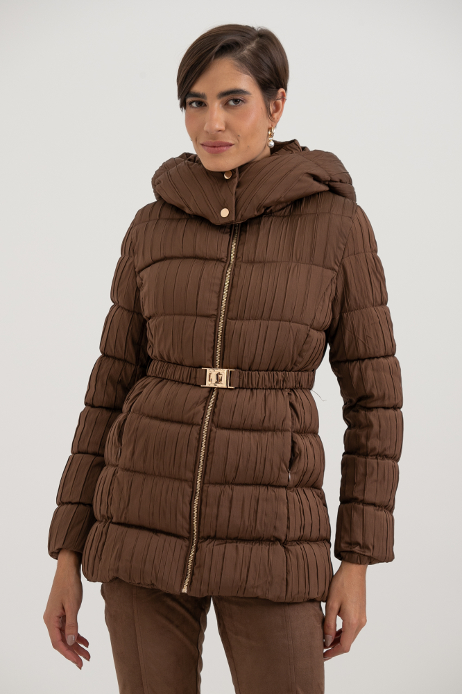 9038423 - Casaco Puffer Tecido Nervurado MARROM 9038423 - Casaco Puffer Tecido Nervurado MARROM