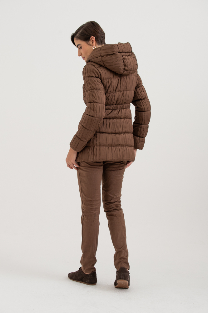9038423 - Casaco Puffer Tecido Nervurado MARROM 9038423 - Casaco Puffer Tecido Nervurado MARROM