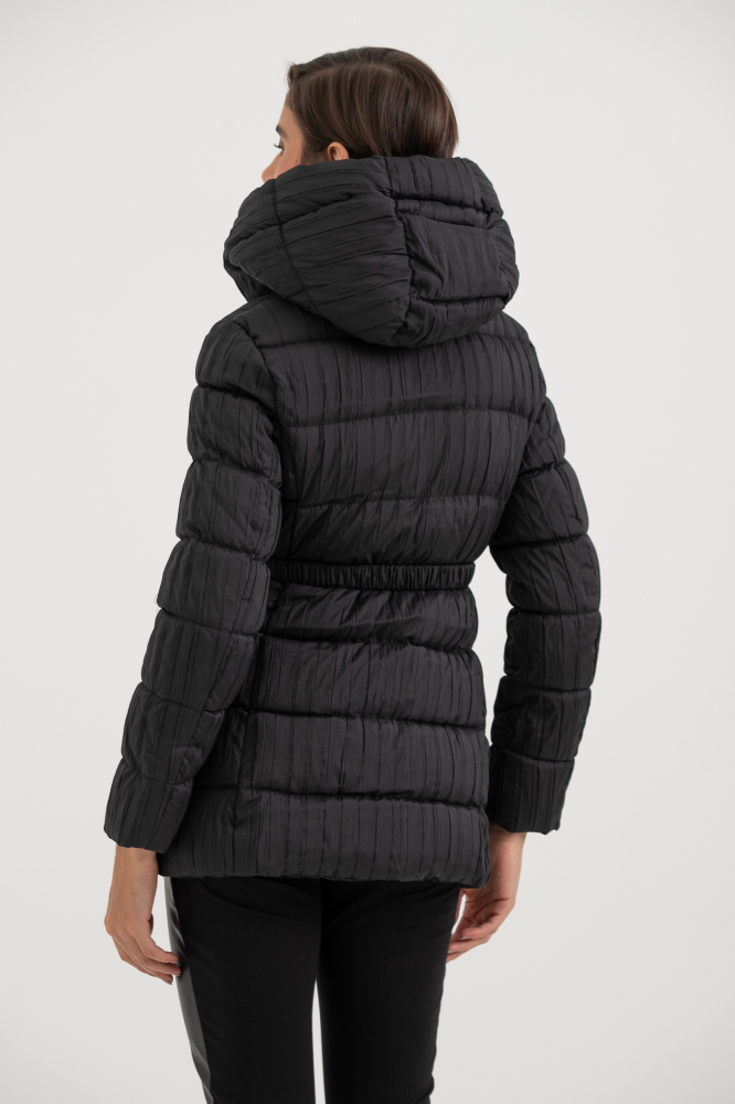 9038423 - Casaco Puffer Tecido Nervurado PRETO 9038423 - Casaco Puffer Tecido Nervurado PRETO