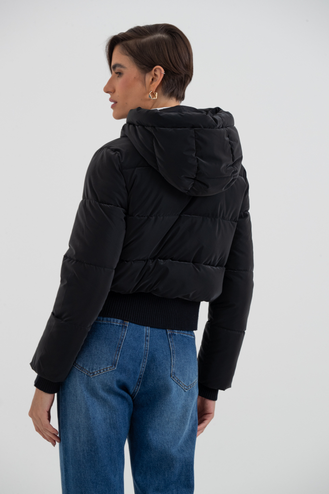 9038426 - Jaqueta Puffer Com Capuz PRETO