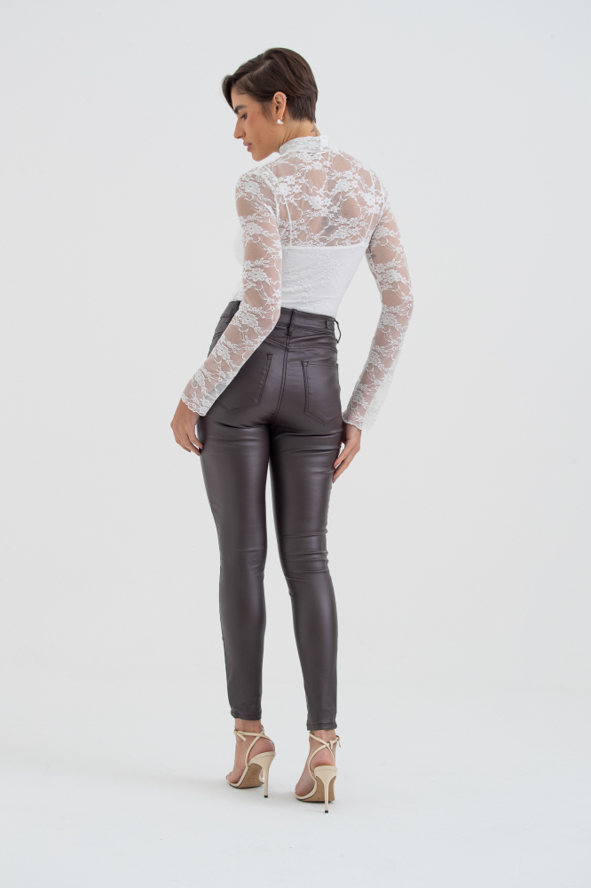 9038433 - Calça Resinada Skinny CAFÉ 9038433 - Calça Resinada Skinny CAFÉ