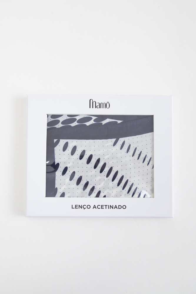 9038435 - Lenço De Cetim Bolinhas Estilizadas BRANCO 9038435 - Lenço De Cetim Bolinhas Estilizadas BRANCO