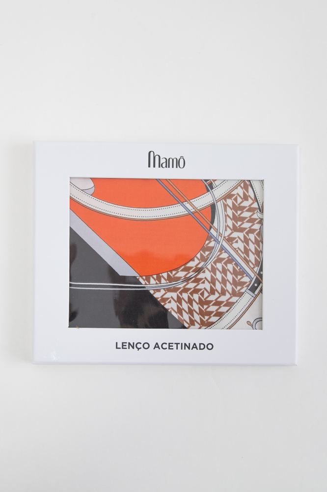 9038436 - Lenço De Cetim Barra Pied De Pioule LARANJA