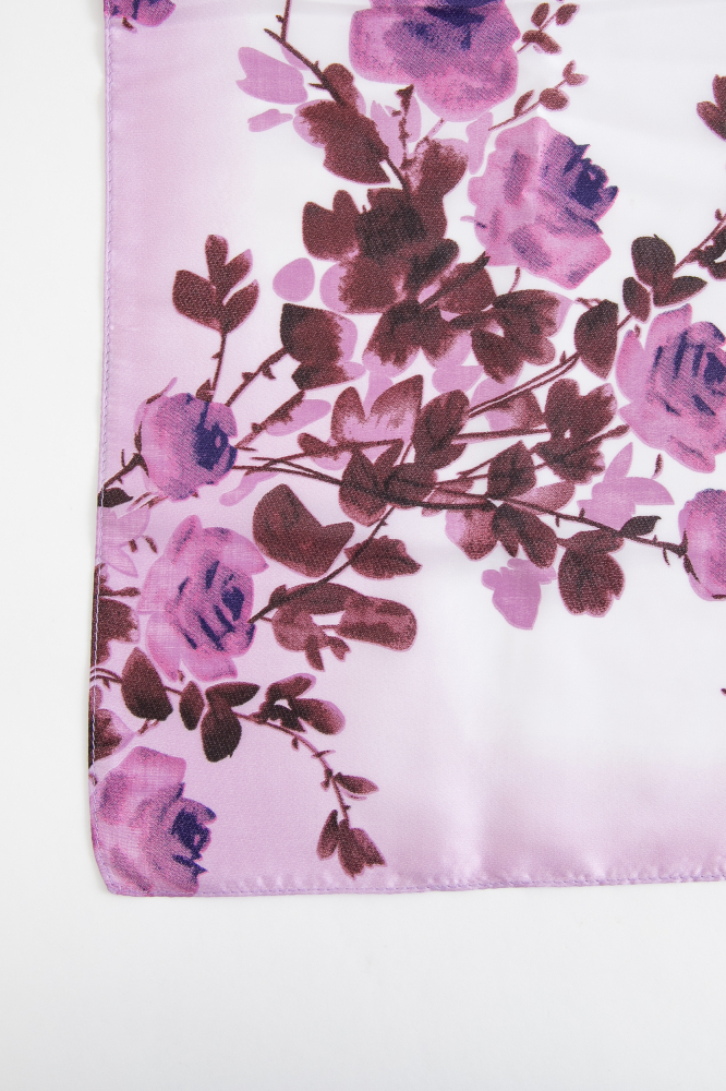 9038438 - Lenço De Cetim Floral Aquarela ROSA 9038438 - Lenço De Cetim Floral Aquarela ROSA