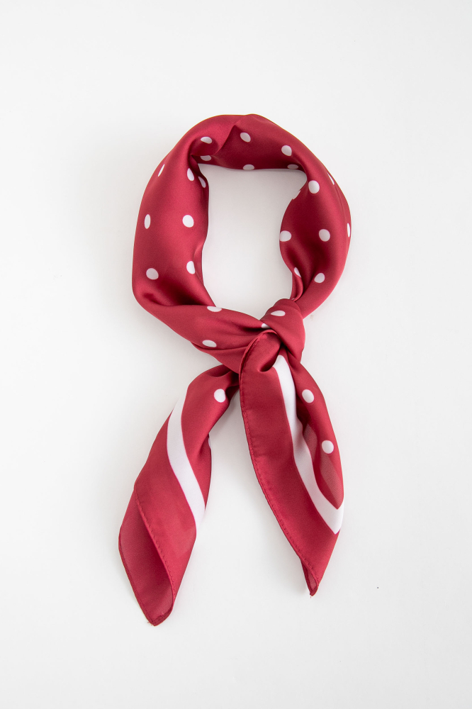 9038439 - Lenço De Cetim Bolinhas Listra Barra VERMELHO 9038439 - Lenço De Cetim Bolinhas Listra Barra VERMELHO