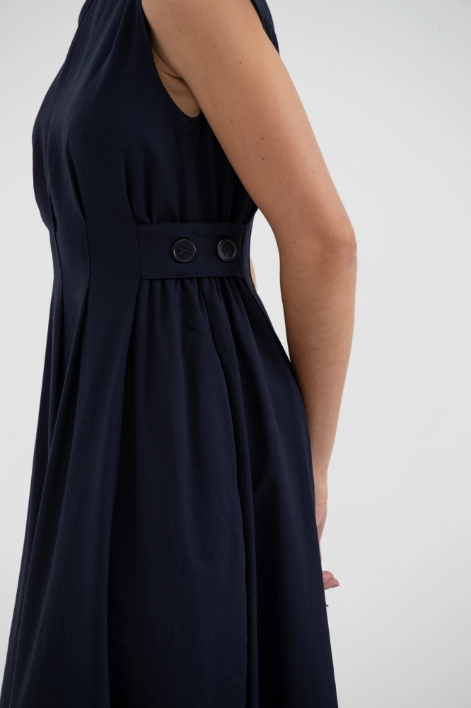 9038456 - Vestido Pregas Com Martingale Lateral MARINHO 9038456 - Vestido Pregas Com Martingale Lateral MARINHO - Imagem 2