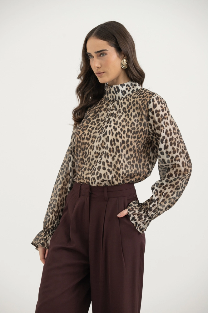 9038461 - Blusa Animal Print BEGE 9038461 - Blusa Animal Print BEGE - Imagem 1