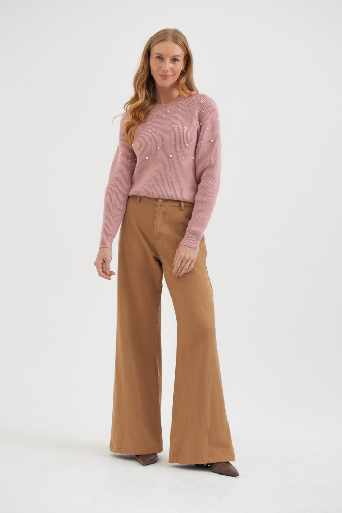 9038463 - Blusa Tricot Manga Longa Pérolas ROSÊ 9038463 - Blusa Tricot Manga Longa Pérolas ROSÊ
