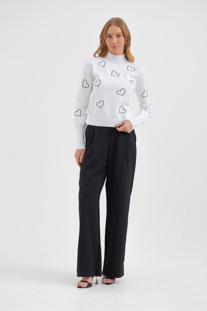 9038468 - Blusa Tricot Corações Manga Longa OFF-WHITE 9038468 - Blusa Tricot Corações Manga Longa OFF-WHITE