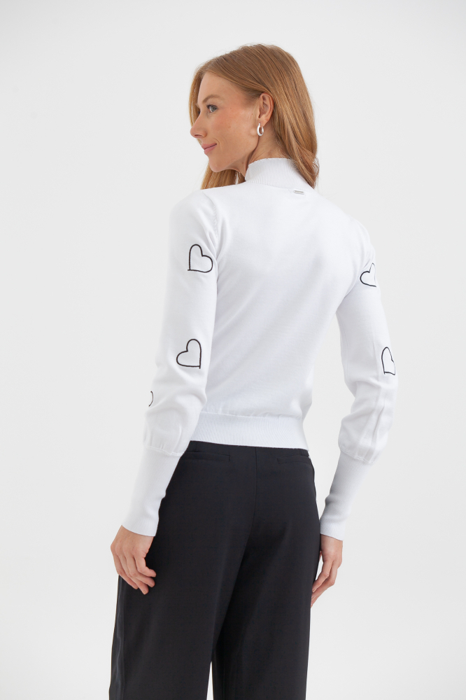 9038468 - Blusa Tricot Corações Manga Longa OFF-WHITE 9038468 - Blusa Tricot Corações Manga Longa OFF-WHITE