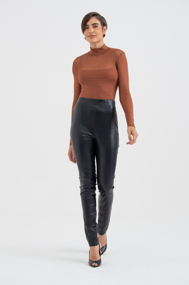 9038470 - Calça Skinny De Pu PRETO
