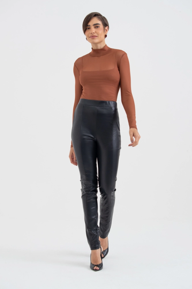 9038470 - Calça Skinny De Pu PRETO 9038470 - Calça Skinny De Pu PRETO - Imagem 1
