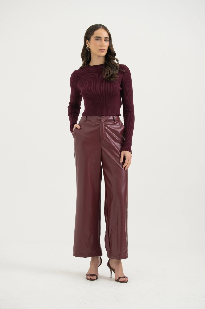 9038472 - Calça Pu Pantalona VINHO 9038472 - Calça Pu Pantalona VINHO - Imagem 1