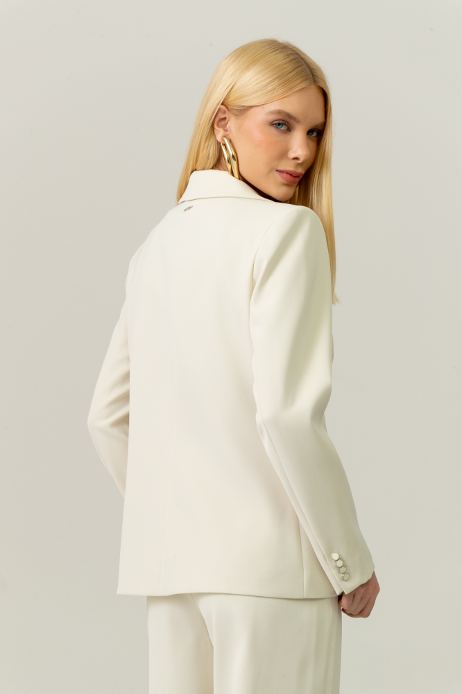 9038477 - Blazer Com Vivos De Cetim OFF-WHITE 9038477 - Blazer Com Vivos De Cetim OFF-WHITE
