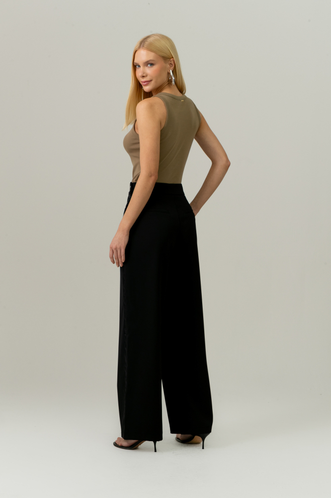 9038478 - Calça Alfaiataria Vivo De Cetim PRETO 9038478 - Calça Alfaiataria Vivo De Cetim PRETO