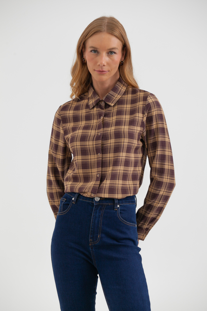 9038479 - Camisa Xadrez Básica CAQUI