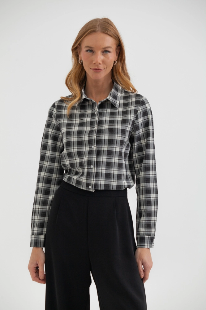 9038479 - Camisa Xadrez Básica PRETO 9038479 - Camisa Xadrez Básica PRETO - Imagem 1