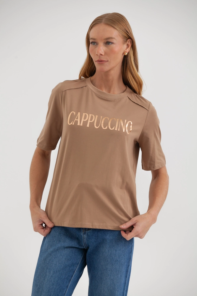 9038483 - Camiseta Foil Capuccino CAQUI 9038483 - Camiseta Foil Capuccino CAQUI - Imagem 2