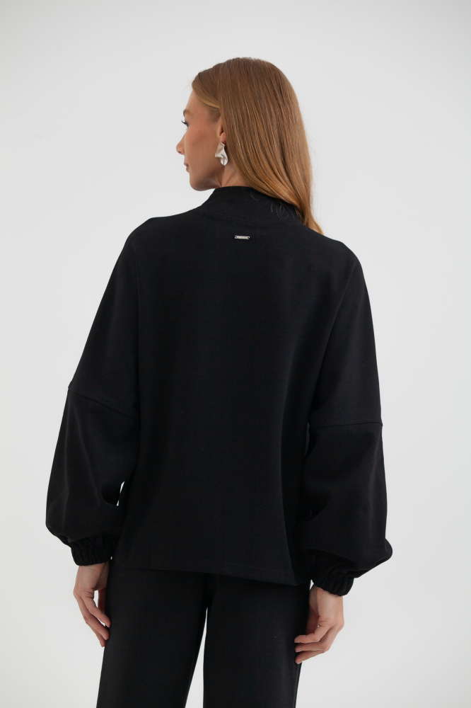 9038484 - Jaqueta Moletom Ampla PRETO