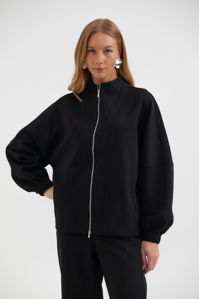 9038484 - Jaqueta Moletom Ampla PRETO