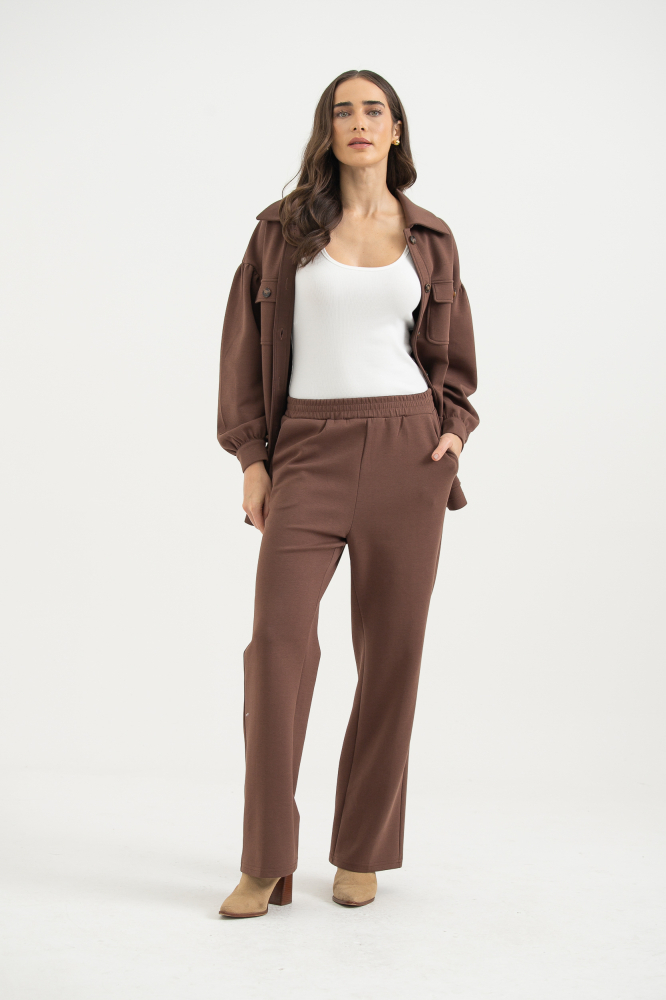 9038487 - Calça Moletom Elástico Na Cintura MARROM 9038487 - Calça Moletom Elástico Na Cintura MARROM