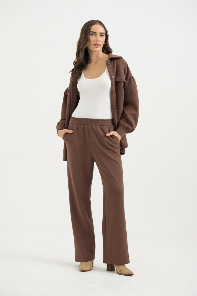 9038487 - Calça Moletom Elástico Na Cintura MARROM 9038487 - Calça Moletom Elástico Na Cintura MARROM