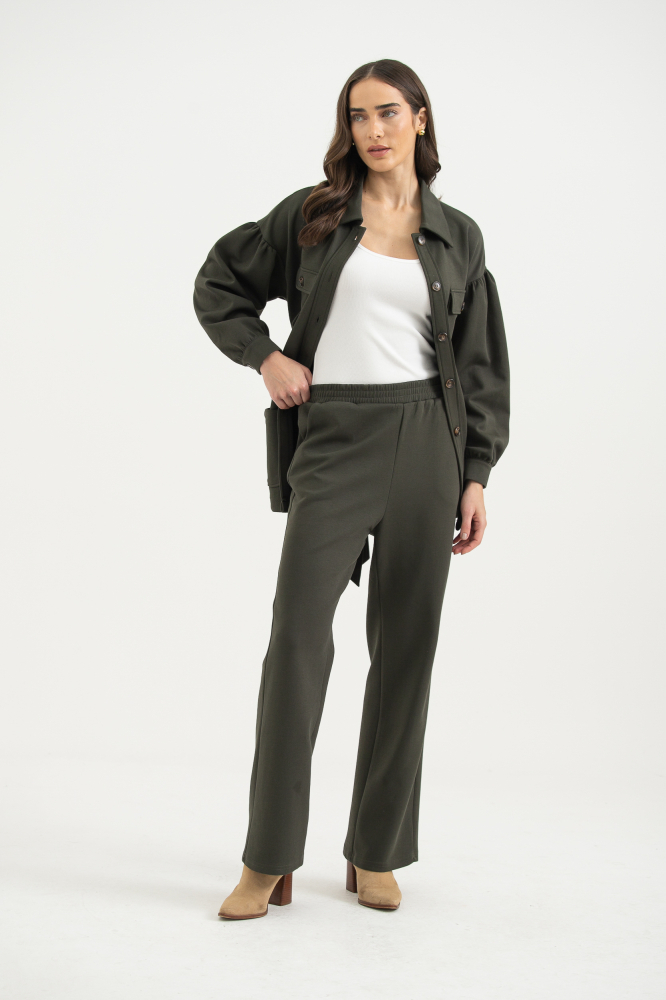 9038487 - Calça Moletom Elástico Na Cintura VERDE MUSGO