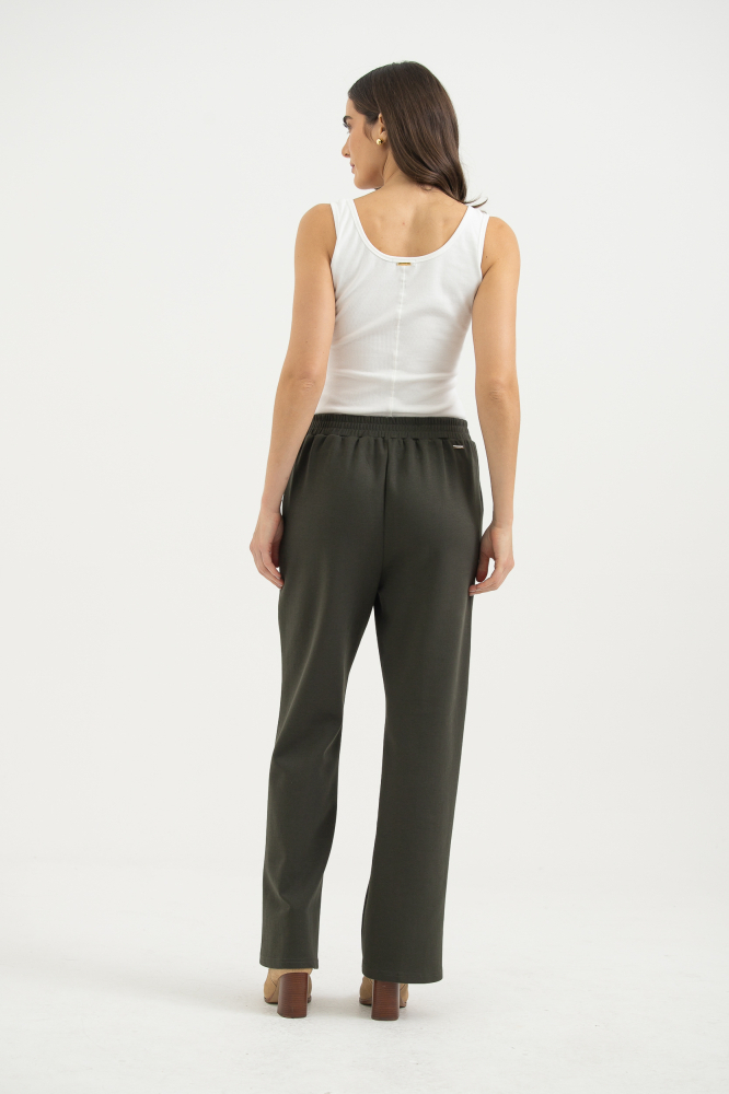 9038487 - Calça Moletom Elástico Na Cintura VERDE MUSGO