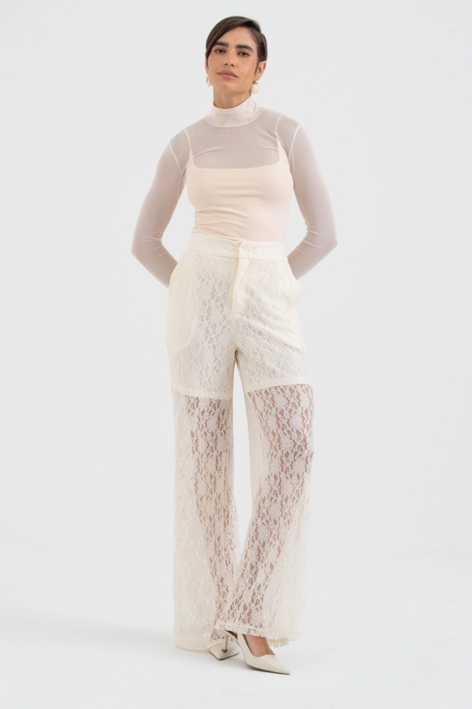 9038488 - Calça Comprida De Renda OFF-WHITE 9038488 - Calça Comprida De Renda OFF-WHITE - Imagem 1