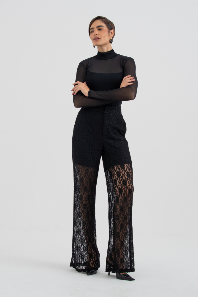 9038488 - Calça Comprida De Renda PRETO
