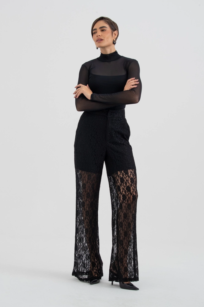 9038488 - Calça Comprida De Renda PRETO 9038488 - Calça Comprida De Renda PRETO - Imagem 1