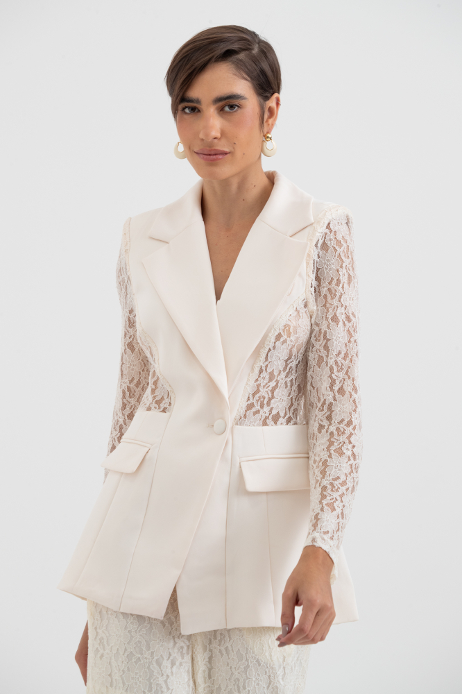 9038489 - Blazer Detalhes De Renda OFF-WHITE 9038489 - Blazer Detalhes De Renda OFF-WHITE
