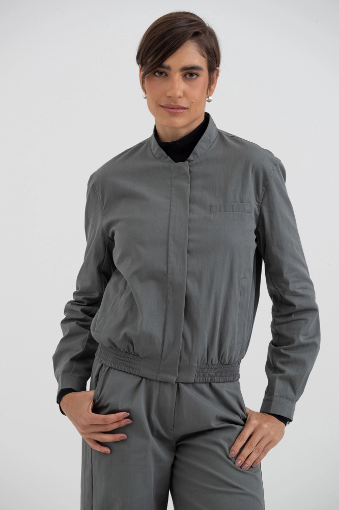 9038490 - Jaqueta Bomber Sarjada CINZA - Imagem 1