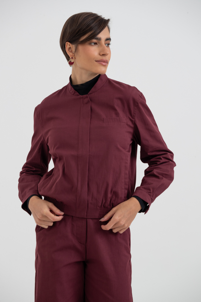 9038490 - Jaqueta Bomber Sarjada VINHO 9038490 - Jaqueta Bomber Sarjada VINHO