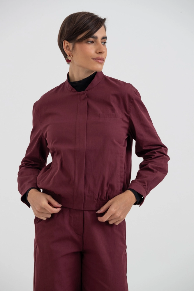 9038490 - Jaqueta Bomber Sarjada VINHO 9038490 - Jaqueta Bomber Sarjada VINHO - Imagem 2