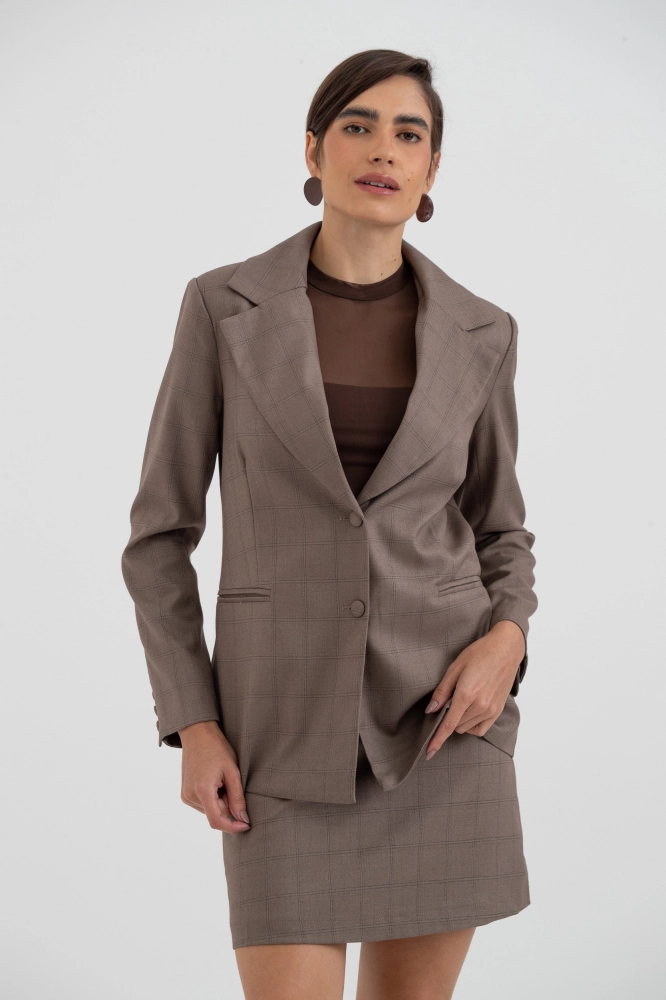 9038492 - Blazer Xadrez Alfaiataria CAQUI - Imagem 1