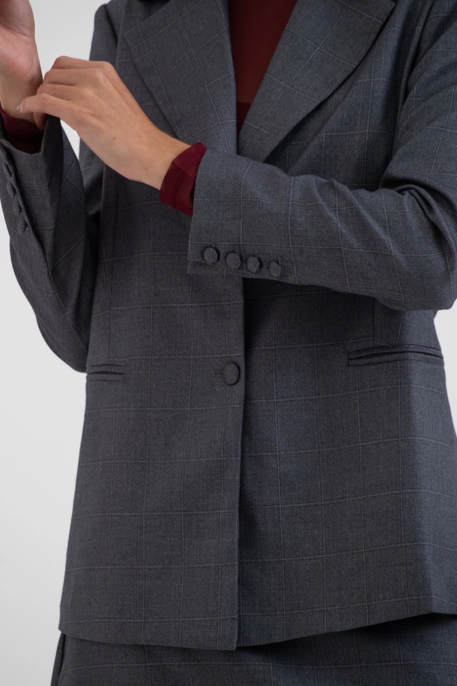 9038492 - Blazer Xadrez Alfaiataria CINZA 9038492 - Blazer Xadrez Alfaiataria CINZA - Imagem 2