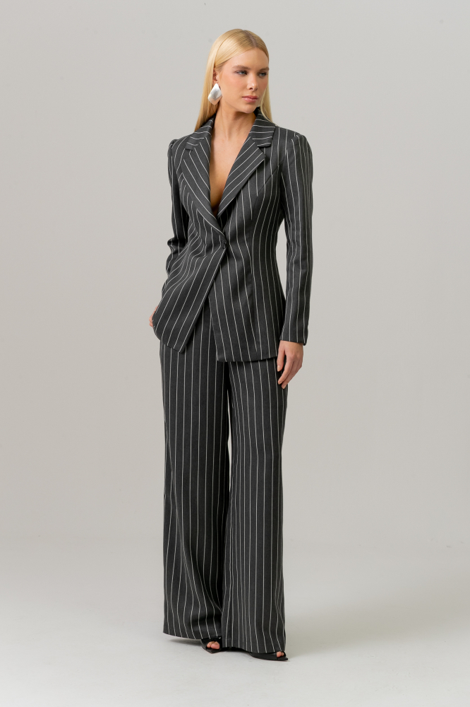 9038494 - Blazer Risca De Giz Com Faixa CINZA