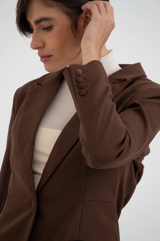 9038499 - Blazer Ajustado Alongado MARROM 9038499 - Blazer Ajustado Alongado MARROM - Imagem 2