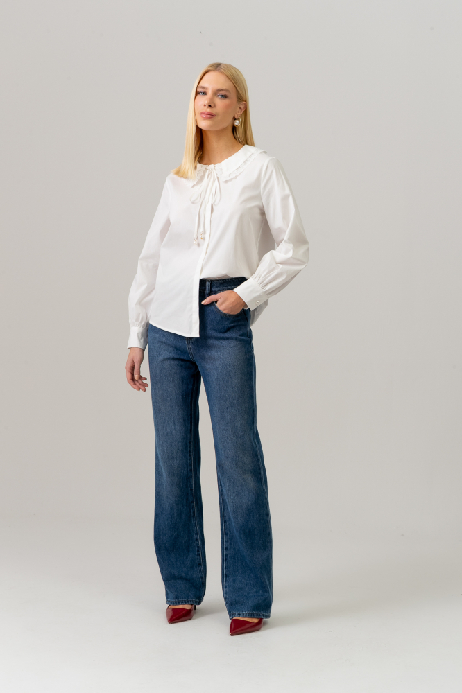 9038501 - Camisa Gola Com Renda BRANCO